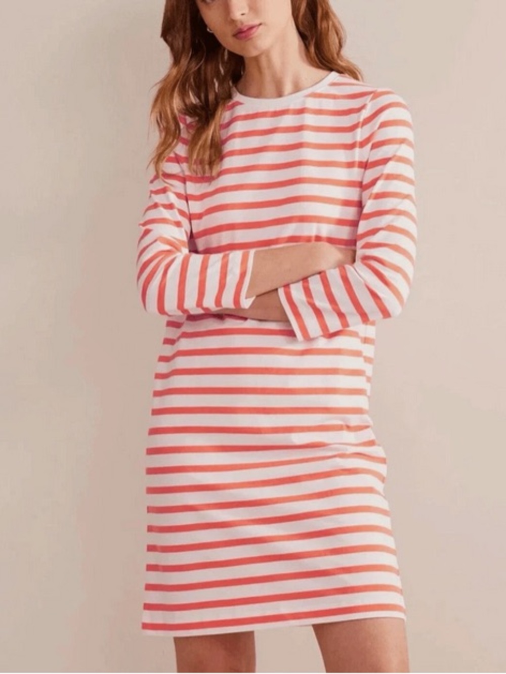 Boden Women’s 4R Dress: Orange & White
